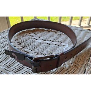 Dockers NWT Mens Genuine Leather Belt Size 34 Brown With Black Buckle